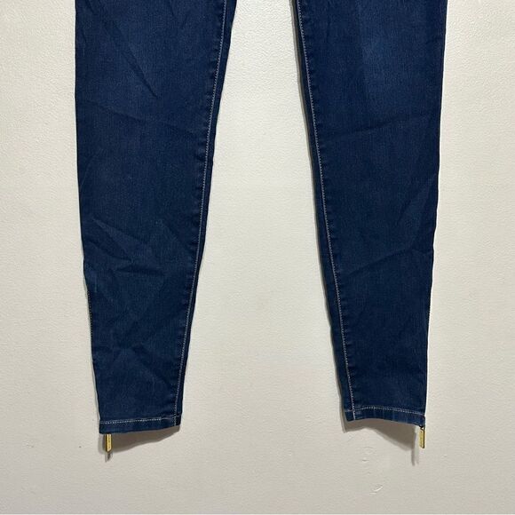 Michael Kors Skinny Jeans Zipper Ankle Leg Hem Size 2 Stretch Dark Wash Decal - Picture 8 of 10